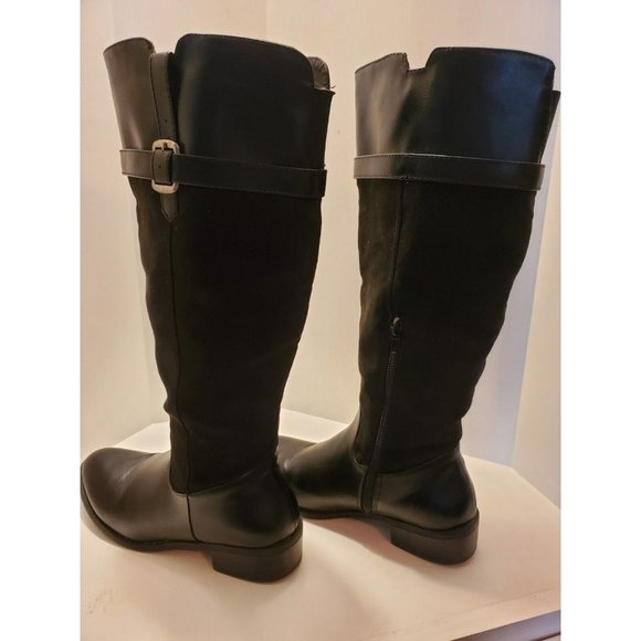 𝅺Rampage Women's Ianna Side-Zip Casual Tall Riding Boots Black Leather Size 8M - Picture 2 of 7